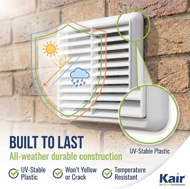 Detalle 1 de Kair 100mm louvred wall vent grille