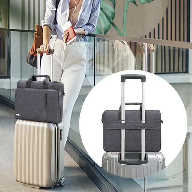 Detalle de TECOOL 15.6–16 inch Laptop Bag with 360° Protective 600D Waterproof Case (Dark Grey)