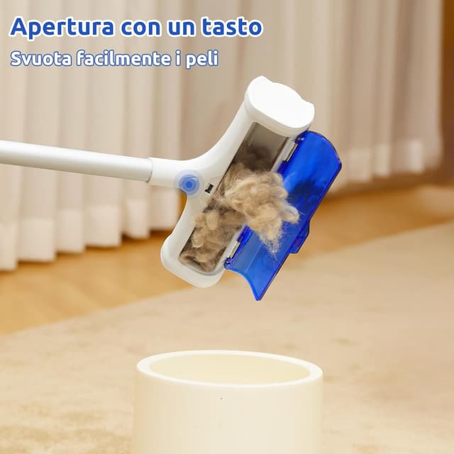 Detalle de ACE2ACE A3 PRO Spazzola rimuovi peli animali per tappeti con manico lungo 1,5 m, blu