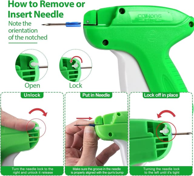 Detalle de ilauke Etikettierpistole-Set für Textil (mit 5 Ersatznadeln, 2000 Heftfäden, 200 Tags)