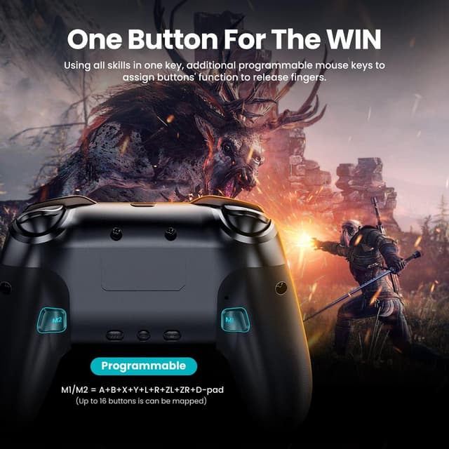 Detalle 2 de VOYEE Switch Pro Controller 1000mAh wireless gamepad