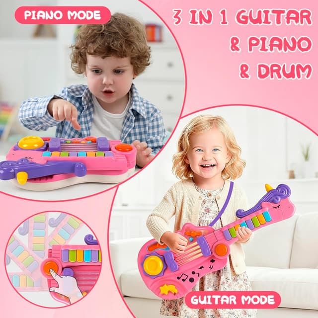 Thumbnail 2 de Shayson Kids Guitar Toy 3-in-1