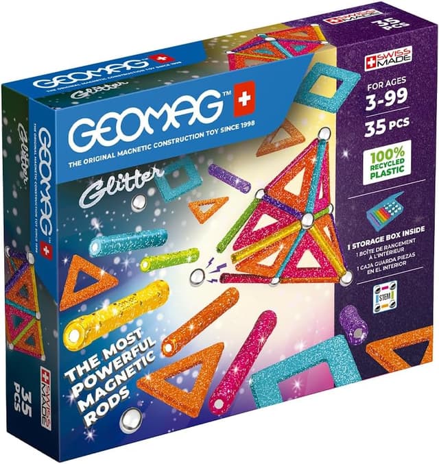 Imagen de Geomag 535 Glitter Panels Recycled 35 pezzi en OfertitasTOP