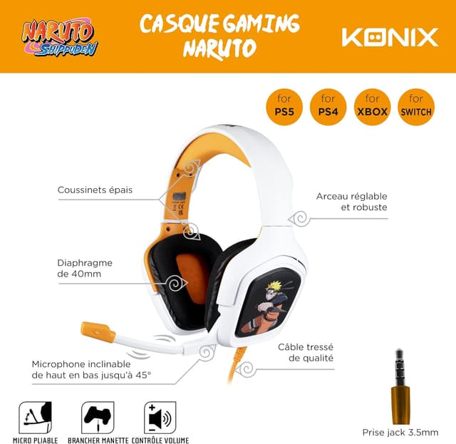 Thumbnail 5 de Konix Naruto Shippuden Auriculares Gaming 🎮 - Con Micrófono y Cable