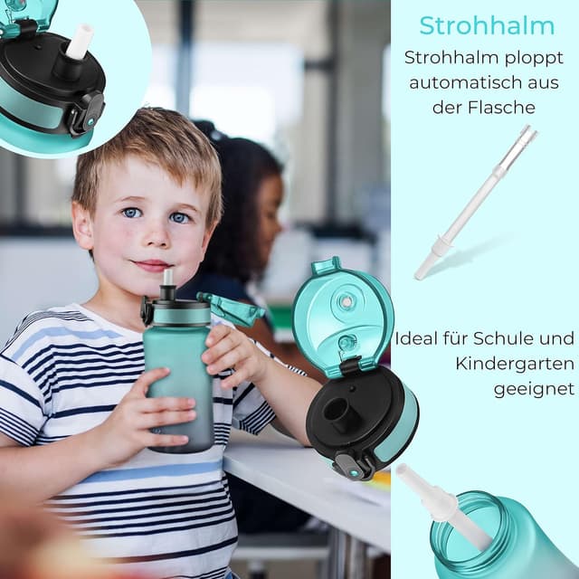 Detalle 2 de Kinder-Wasserflasche 350 ml für Schule