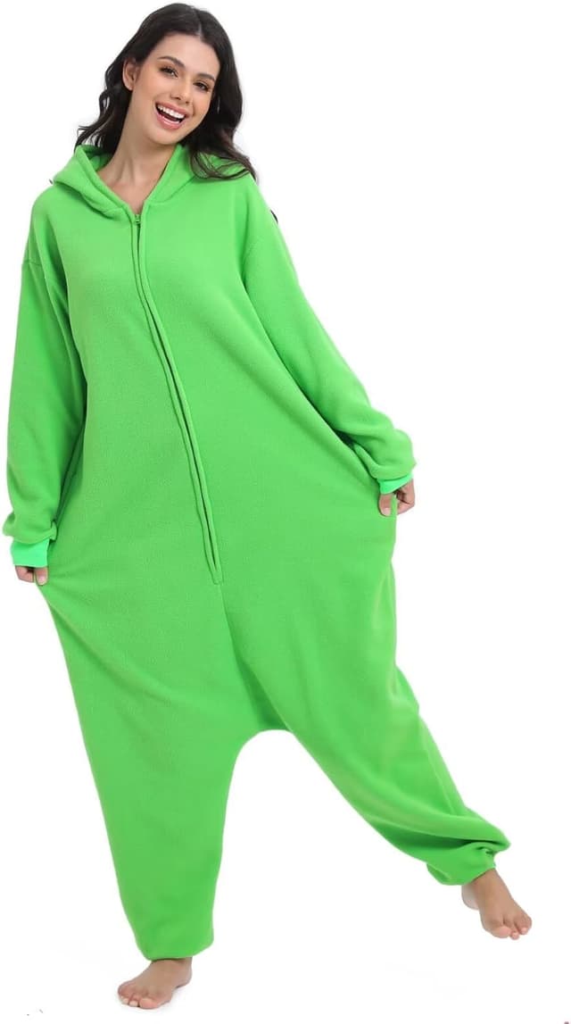 Detalle 2 de LBJR Erwachsenen Cosplay-Schlafanzug als Jumpsuit „Tierkostüm“-One-Piece Onesie