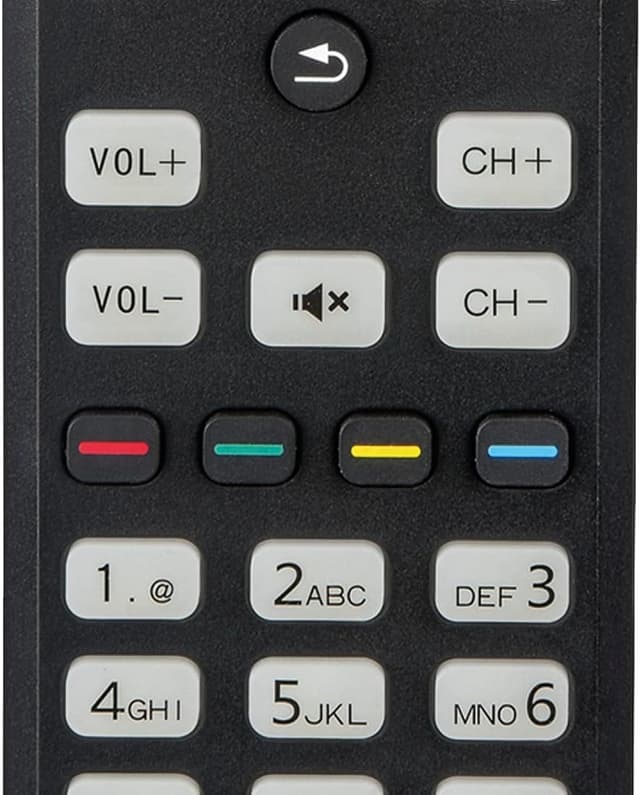 Detalle de Hama lernfähige Universal-Fernbedienung für Philips TVs, Infrarot, selbstleuchtende Tasten, Easy Mode & 10 m Reichweite (schwarz)