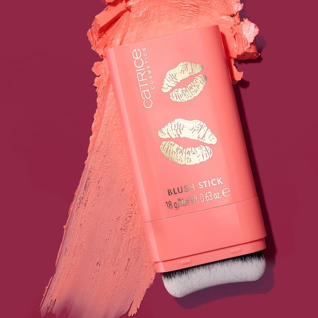 Detalle 2 de Catrice KISS & GLOW Blush Stick Rouge Nr. C01 Pink – cremiger Vegan-Blush mit Highlighter