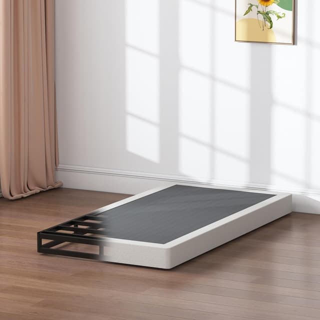 Detalle de SHLAND Twin XL Box Springs Bed Base (5 Inch) — Heavy-Duty Metal Frame with Non-Slip, Easy-Clean Fabric Cover