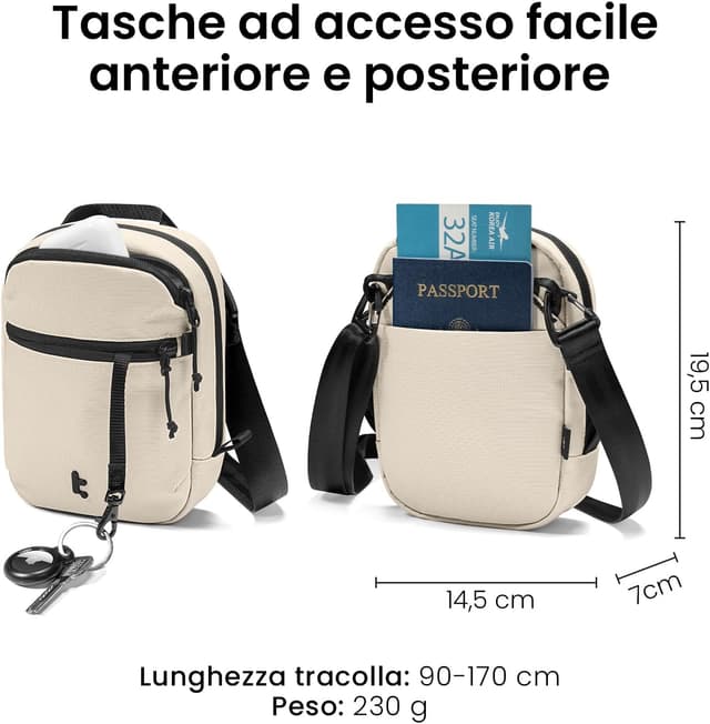 Thumbnail 6 de tomtoc Aviator-T37 borsa a tracolla antifurto con protezione RFID e zip bloccabile (capacità 1.3L)
