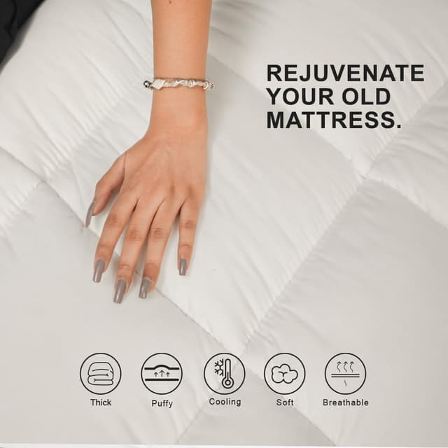 Detalle 2 de LOOMERIG Premium Microfiber Mattress Topper 137x190cm