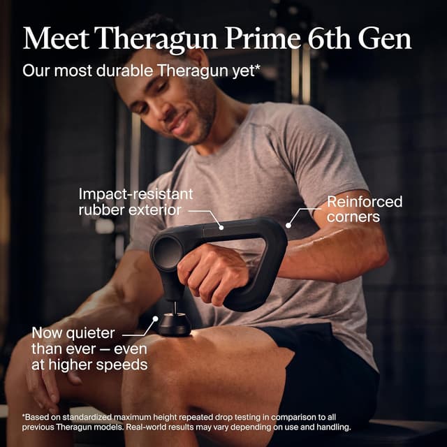 Detalle 2 de TheraGun Prime (6th Generation) by Therabody – deep, powerful massage gun for recovery
