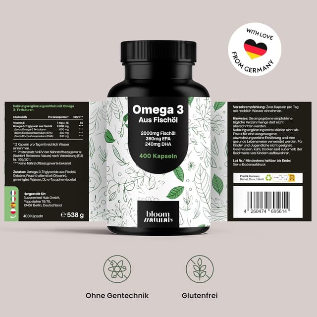Thumbnail 6 de Omega 3 Kapseln Hochdosiert 400 Kapseln