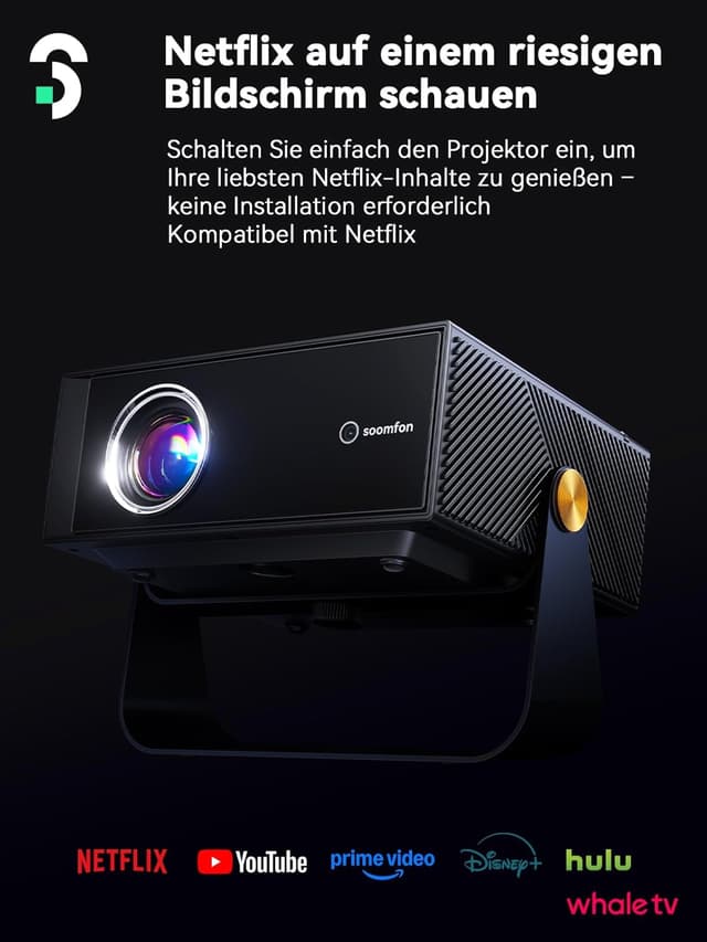 Thumbnail 6 de SOOMFON Smart Beamer 4K Heimkino (SK3) – Mini-Projektor mit Autofokus, Trapezkorrektur, WiFi & Bluetooth