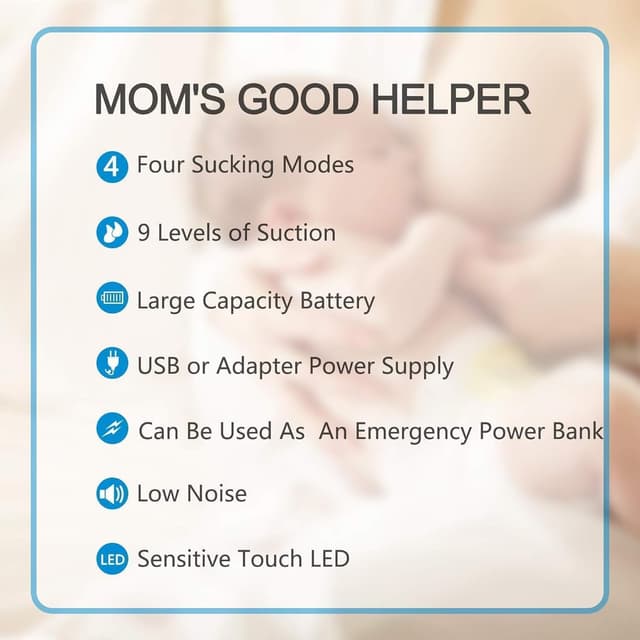 Detalle 2 de Tiralatte elettrico Bellababy con touchscreen sensibile e doppia modalità di aspirazione (con flangia 24 mm B1)