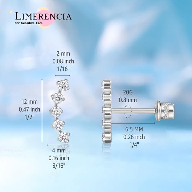 Detalle de Limerencia G23 Titan Ohrstecker mit Schraubverschluss – hypoallergen, nickelfrei