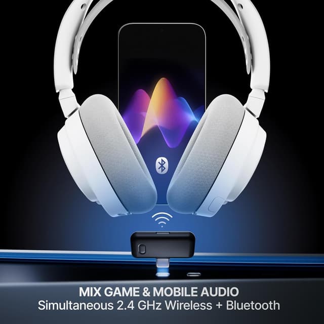 Detalle 2 de SteelSeries Arctis Nova 7 Wireless Gen 2 Wireless Gaming Headset (White)