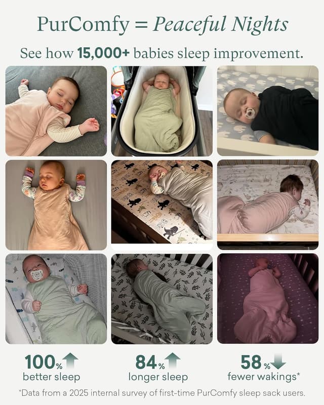 Thumbnail 2 de PurComfy Supersoft Sleep Sack 1.0 TOG bamboo baby sleep bag