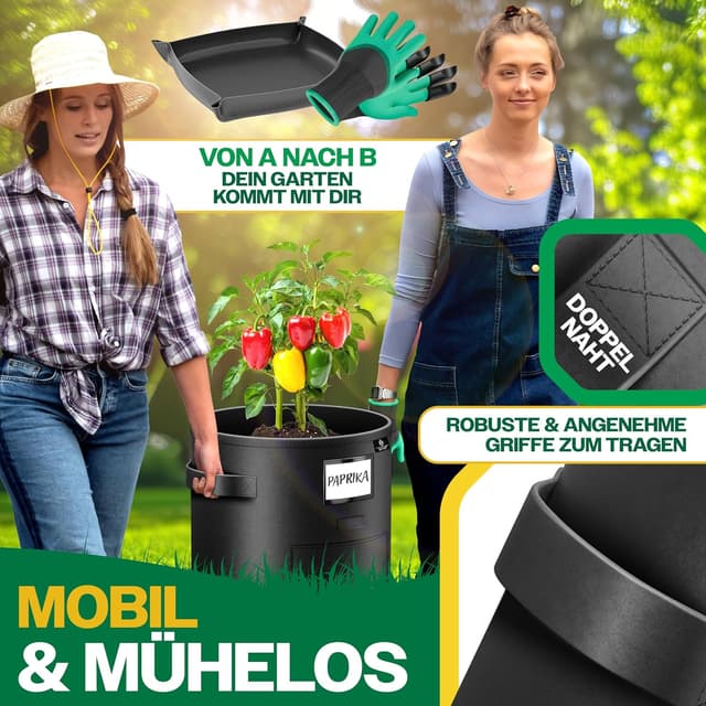 Thumbnail 6 de KESSER® Saco para Sembrar Patatas 38L - Set 9 🌱