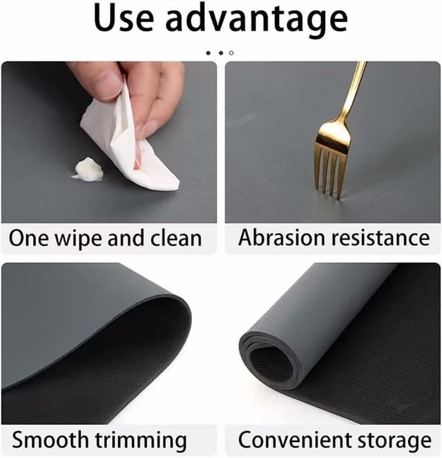 Detalle de Kitchen super absorbent draining mat (PU surface), black, 30×50cm