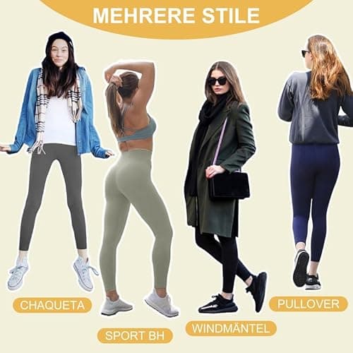 Detalle de Gayhay 3er Pack Leggings Damen High Waist