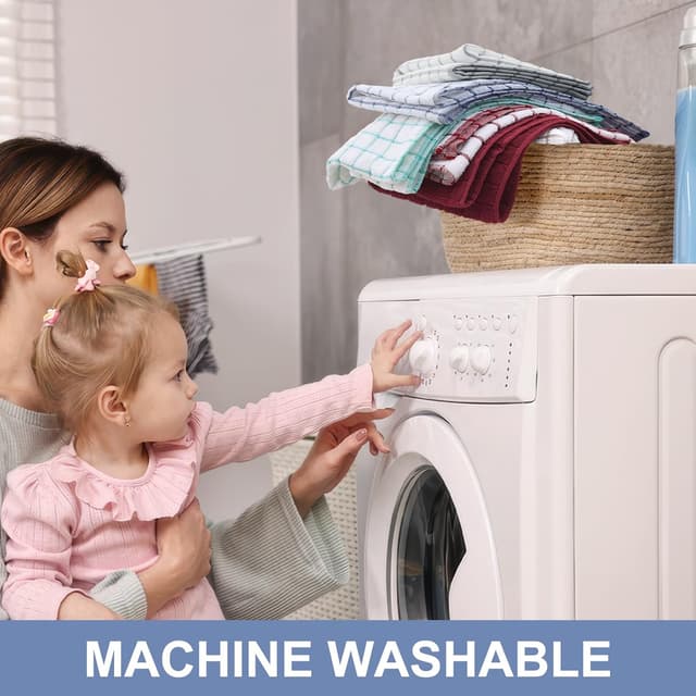 Thumbnail 6 de Homaxy Premium Cotton Kitchen Towels 12-pack 16"x28" 🧻