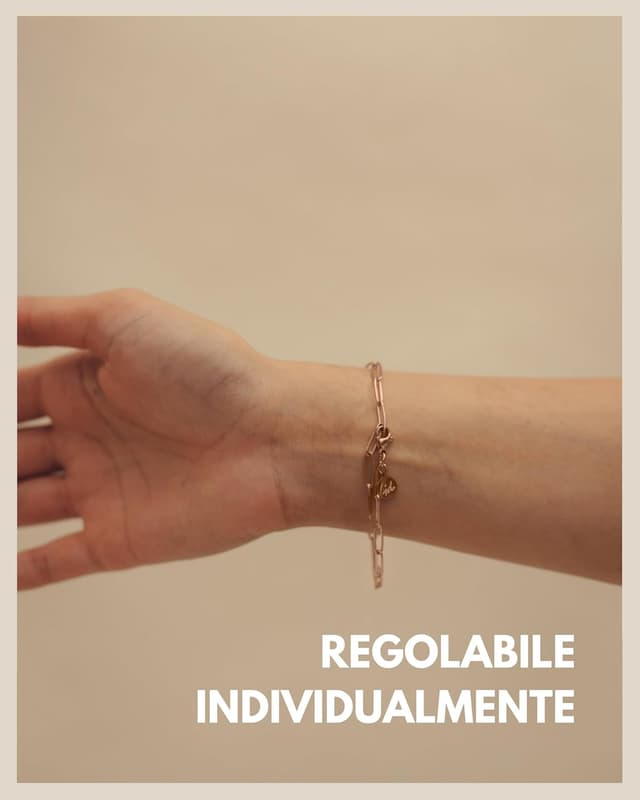 Detalle de GD GOOD.designs EST. 2015 bracciale a maglie da donna impermeabile in acciaio inox a maglie fini regolabile (oro o argento)