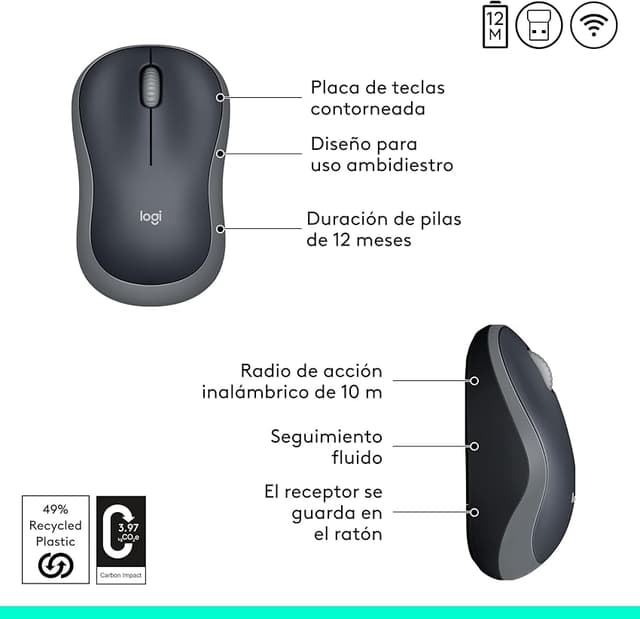 Thumbnail 5 de Logitech M185 Ratón inalámbrico 1000 dpi