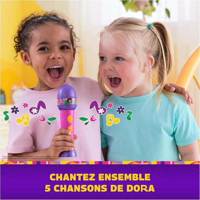 Detalle de Dora Micro à fonctions de la forêt tropicale – micro musique 18 cm, 4 chansons & 9 sons, bilingue FR/EN