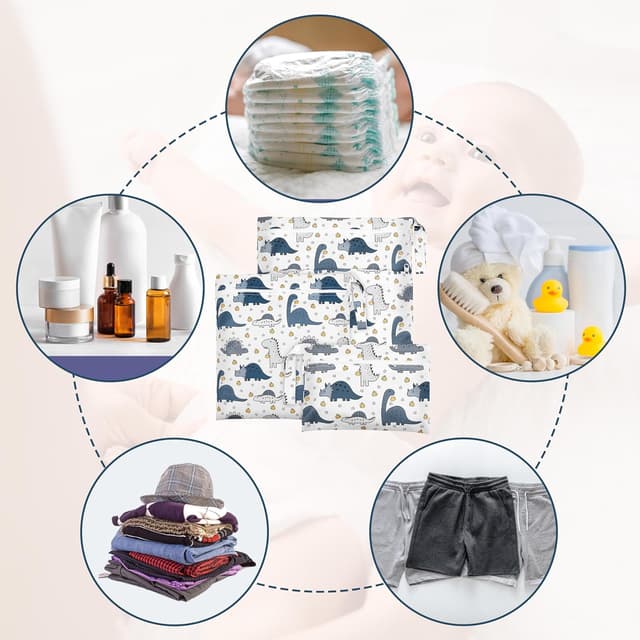 Thumbnail 3 de Zocipro Wetbag-Set (3 Stück) für Stoffwindeln – Nass- und Trocken-Wickeltaschen mit Reißverschluss