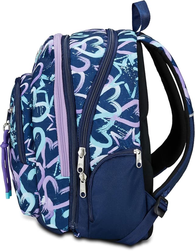 Detalle 2 de Seven Zaino Scuola Advanced Detach Viola Blu – Crystal Purple, doppio scomparto con tasca staccabile e tasca porta PC