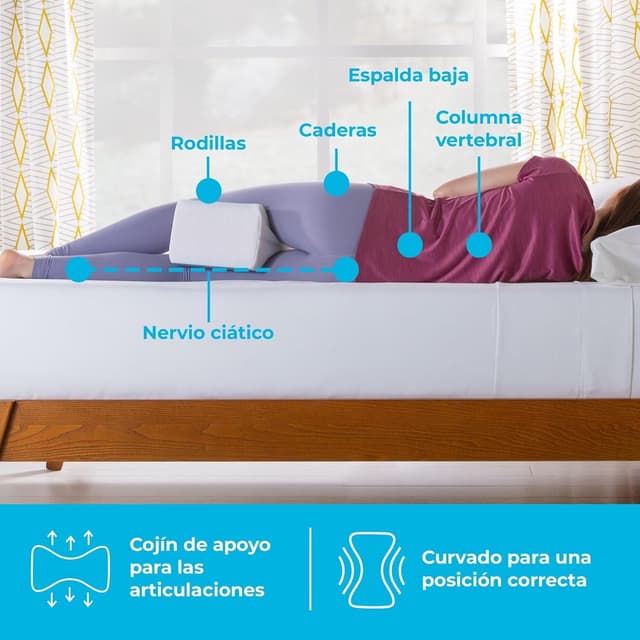 Thumbnail 2 de Linenspa Cojín lumbar ergonómico espuma viscoelástica, blanco