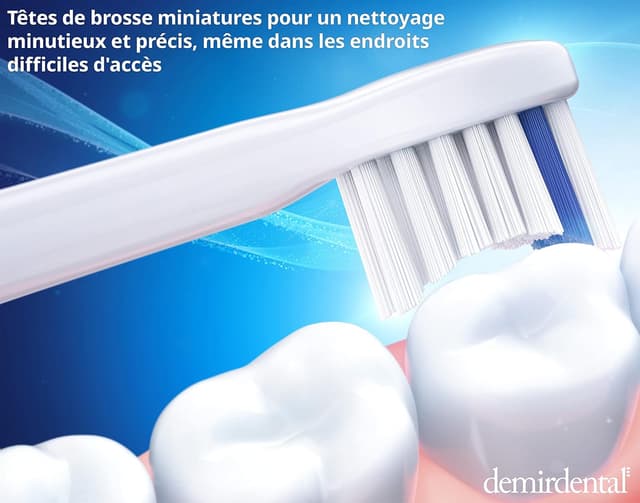 Detalle de Pack de 8 têtes de brosse de rechange demirdental compatibles Philips Sonicare (Mini, Medium) blanc, remplace HX6028