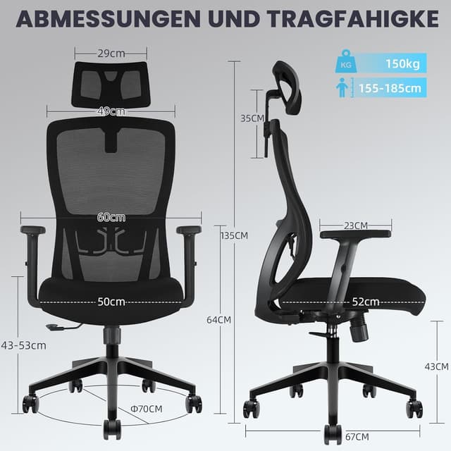 Thumbnail 1 de Durrafy Ergonomischer Bürostuhl