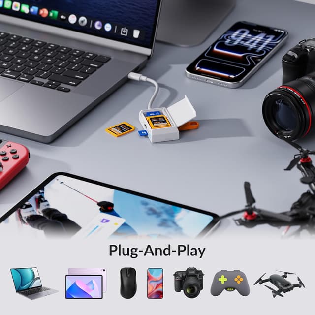 Detalle de HOURUNTAIL SD/TF-Kartenleser USB-C Plug & Play