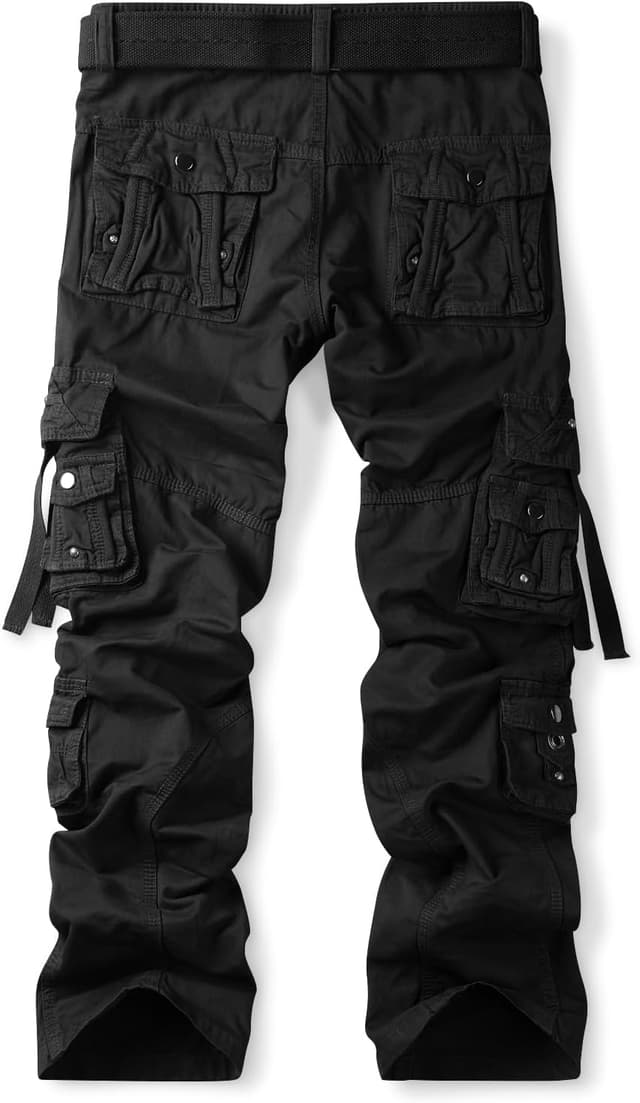 Detalle 2 de Aeslech men’s 100% cotton cargo trousers (baggy work/hiking) with pockets – no belt