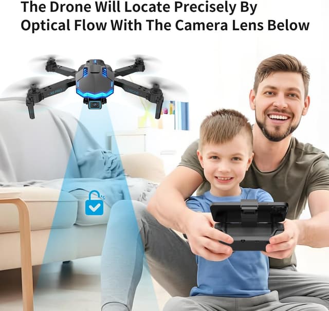 Detalle de kononioo Drone con Telecamera HD 1080P, motori brushless e funzione 3D per bambini e ragazzi (Grey)