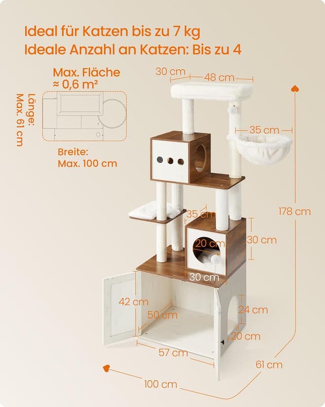 Thumbnail 6 de Feandrea Kratzbaum PCT116K03 Katzenkratzbaum 178 cm