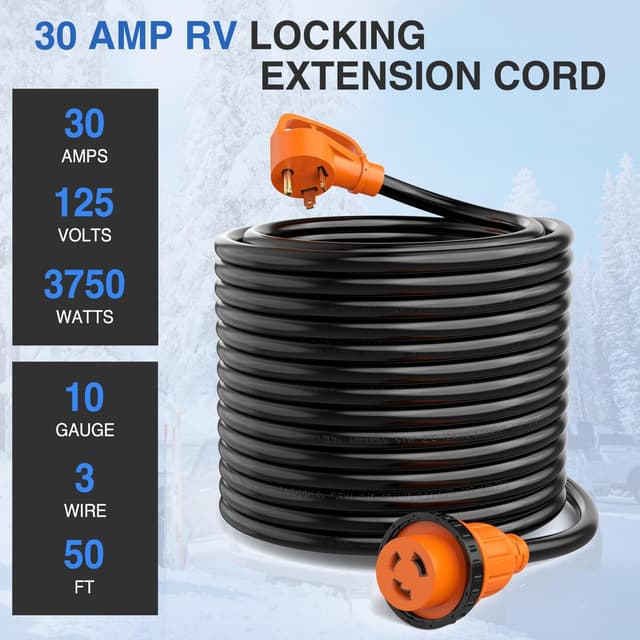 Thumbnail 5 de Nilight 30 Amp 50FT RV Locking Extension Cord