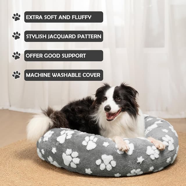Detalle de Yaning 58cm donut dog bed for small dogs