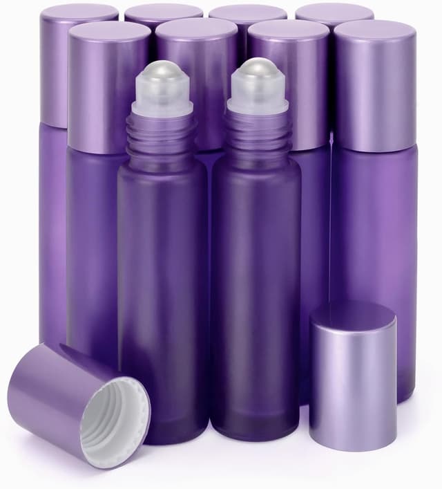 Thumbnail 6 de Pxyelec Empty Essential Oil Roller Bottles (10 ml, glass) – pack of 10 with stainless steel roller balls