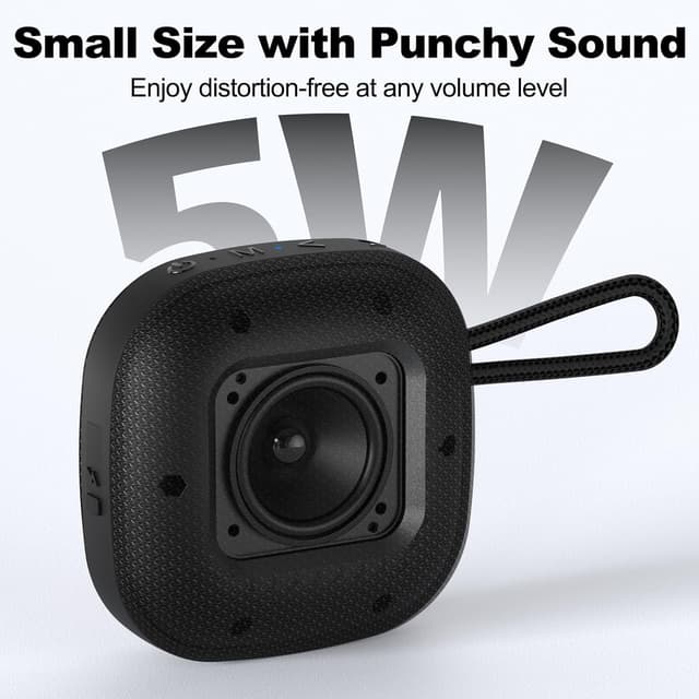 Detalle de Bobtot Portable Wireless Bluetooth Speakers (IPX7) with 16 Hours Playtime, Built-in Mic & TWS — Black