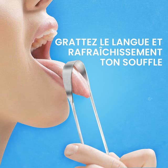 Detalle de HOKIN gratte-langue adulte en acier inoxydable pour mauvaise haleine (1 pièce)