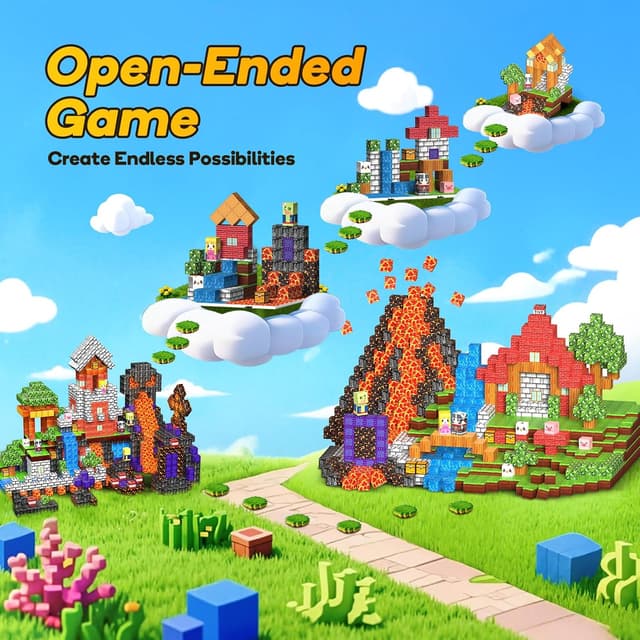 Detalle de Wootoyz 150-piece magnetic building blocks for kids 🧩