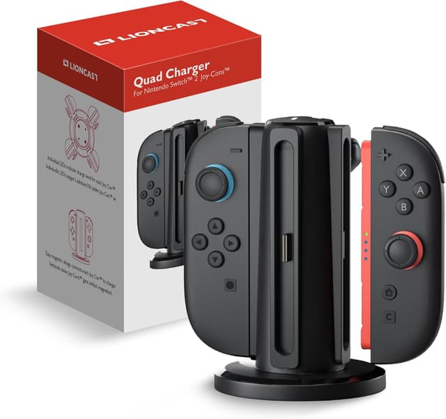 Detalle de LIONCAST Ladestation Switch 2 Joy-Con mit 4 Slots