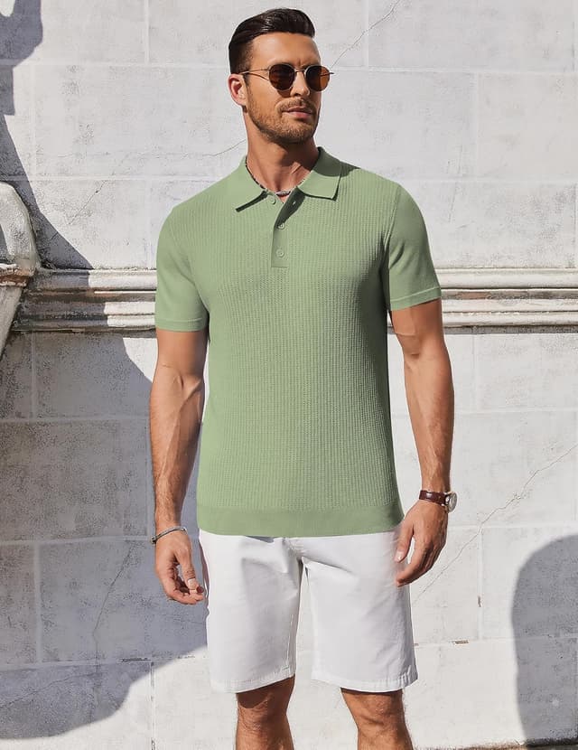 Detalle 2 de Polo en maille classique Coofandy Ztj00897366 en 100 % viscose pour homme