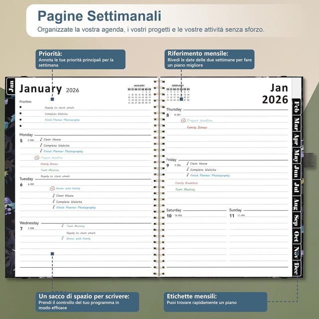 Detalle 2 de Gumiho Agenda Settimanale 2026 A5 🗓