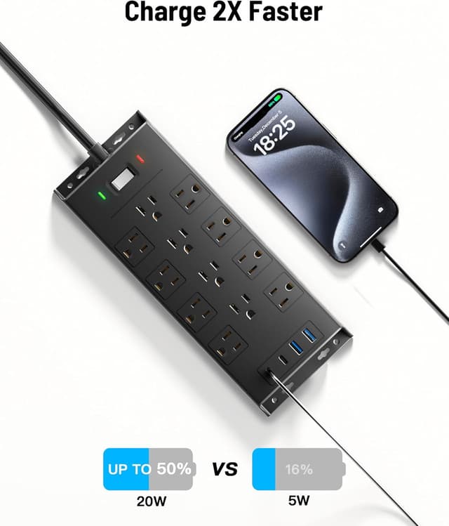 Thumbnail 6 de LeZone Surge Protector Power Strip 4800J, 12-Outlet ๐