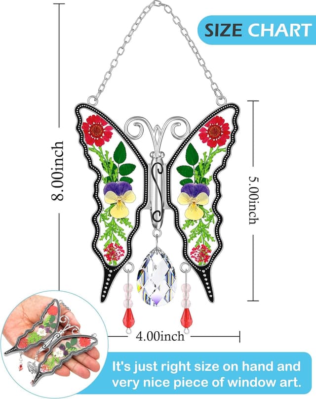 Thumbnail 4 de KY&BOSAM Crystal Butterfly Stained Glass Suncatcher 🪄
