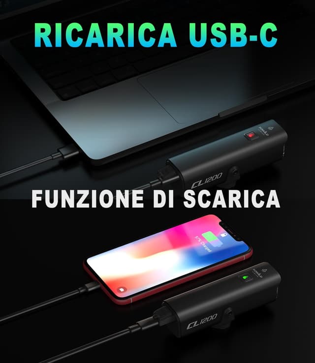 Thumbnail 5 de towild CL1200: Luce frontale bici 1200 lumen